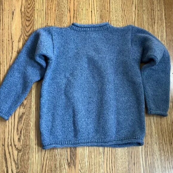 Aran Sweater Market Irish 100% Merino Wool Small Rolled Hem Sweater - Picture 6 of 7